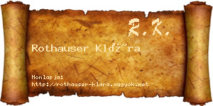 Rothauser Klára névjegykártya